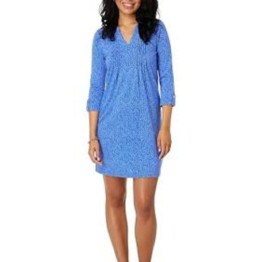 Lilly Pulitzer Fairfax 3/4 sleeve Blue Patterned Women's Dress Size Small